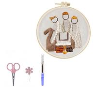 alloneslife Faith-Based Embroidery Starter Set with Hoop Instructions Threads for Beginners Religious Vintage Embroidery