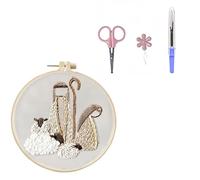 alloneslife Faith-Based Embroidery Starter Set with Hoop Instructions Threads for Beginners Religious Vintage Embroidery