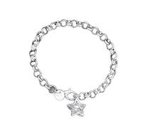 alloneslife for Women with Silver Tone Five-Point Star Charm Alloy Wrist Jewelry for Birthday Holiday Outfit Gifts Star