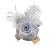 alloneslife Hair Clips,Hair Clips Women,1920s Vintage Flapper Hairpin With Black Net Flower Headwear Elegant Fascinator Hat Hair Accessories For Women Girls(Gray)