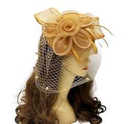 alloneslife Hair Clips,Hair Clips Women,20S Party Fascinator Hat for Party Wedding Women Flower Flapper Hat Fascinator Hair Pin Vintage Hat 20s(khaki)