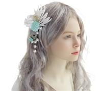alloneslife Hair Clips,Hair Clips Women,Girls Hair Clip with Shell Women Kid Hairgrips Pearls Headwear Barrettes Pearls Pendant Beach Girls Hairpin