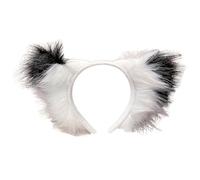 alloneslife Hair Clips,Hair Clips Women,Handmade Dog Ear Headband Wolf Girls Cosplay Accessories Wolf Ears Fursuit Masquerade Halloween Cosplay Party(White)