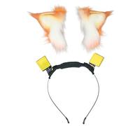 alloneslife Hair Clips,Hair Clips Women,Maid Hairhoop Cats Ear Hairband Moveable Ear Headband Costume Hairhoop Female Theme Party Subcultures Headwear(Orange white set)