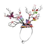 alloneslife Hair Clips,Hair Clips Women,Vintage Girl Floral Branch Headband Flower Butterfly Hat Hair Clip Hairpiece Party Hairpin Decoration for Women(color)
