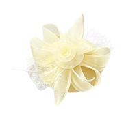 alloneslife Hair Clips,Hair Clips Women,Vintage Hairpin Headband With Net Flower Hairpieces Elegant Hair Accessory Hair Decoration For Women and Lady(Beige)