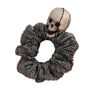 alloneslife Hair Scrunchies,Scrunchies for Women,3D Skull Hair Scrunchies for Women Girl Halloween Punk Hair Rope Elastic Hairtie Adult Ponytail Holder Party Accessories