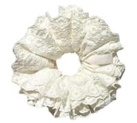 alloneslife Hair Scrunchies,Scrunchies for Women,Elegant Lace Trim Hair Scrunchies Elastic Hair Rope Soft Hair Rope Spring Elastic Hair Tie for Girl Braids Holder(White)