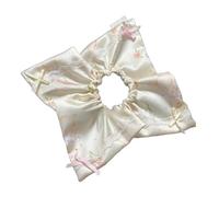 alloneslife Hair Scrunchies,Scrunchies for Women,Flower Print Hair Scrunchies Elastic Hair Rope with Bowknot Spring Elastic Hair Tie for Girl Braids Holder
