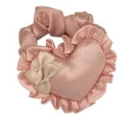 alloneslife Hair Scrunchies,Scrunchies for Women,Heart/Bowknot Shape Hair Scrunchies Temperament Hair Rope Spring Photography Ponytail Hold Plain Color Girl Hair Rope(Pink Heart)