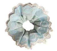 alloneslife Hair Scrunchies,Scrunchies for Women,Princess Scrunchies Multi Layer Hair Tie Lacework Hair Rings Enchanting Multi Layer Hair Tie Hair Rope for Girl(White Blue)