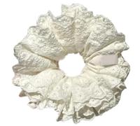 alloneslife Hair Scrunchies,Scrunchies for Women,Princess Scrunchies Multi Layer Hair Tie Lacework Hair Rings Enchanting Multi Layer Hair Tie Hair Rope for Girl(White White)