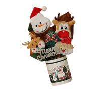 alloneslife Holiday Plush Santa Snowman Dolls Safe Fabric Christmas Decoration For Children Pet Friendly Home Accent Christmas Collectibles