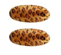 alloneslife Leopards Print Oval Hair Clip For Women Girls Secure Grip Practical Metal Hair Accessory For Daily Parties(Yellow)