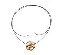 alloneslife Metal Drops Oil Oversized Flower Studs Earrings/Necklace Exaggerated 3D Dimensional Floral Accessories Jewelry Geometric Floral Statement Jewelry