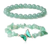 alloneslife Natural Stone Beaded Adorned with a Delicate Butterfly Charm for Daily Wear Dates Parties Gatherings Stone Beaded Jewelry