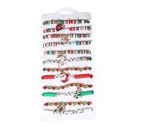 alloneslife Santa Snowflake Charm Set 12 Pieces Adjustable Holiday Jewelry for Women Kirsite Christmas Wristband Gift Set