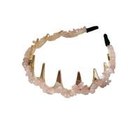 alloneslife Stone Hair Hoops Crystal Teeth Headbands For Crowns Modern Hairs Accessory Acrylic For Women Girls(Pink)