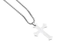 alloneslife Stylish Crosses Pendant Necklace with Spanish Scripture in Long Time Use Alloy for Spiritual and Fashionable Wear Daily Wear Crosses Necklace