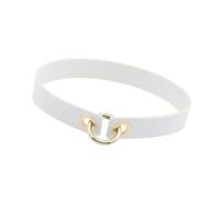 alloneslife Sweet Clavicle Necklace Collarbone Chain Feature PU Leather Band and Alloy Circlet for Women Dark Fashion Collarbone Chain