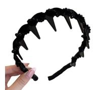 alloneslife Velvets Artificial Crystals Waving Headbands Sparkling Rhinestones Hair Accessory For Women Elegant Party Wedding Daily(Black,Crystal)