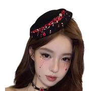 alloneslife Vintage Homburg Top Hat Western Porkpie Hat Fascinator Base For Halloween Outdoor Cosplay Photo Props Elegant Party Accessory