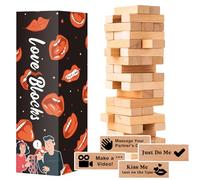 allonu 2024 Fun Valentine's Day Gift - 54 Fun Stacking Blocks for Couples, Romantic Couples' Game: Talking, Flirting, Challenge for Date Night Anniversary