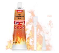 Allony 100 ml High-Temperature Adhesive, Fireproof Silicone, Ideal for Cars, Ovens, Oven Windows, and Electric Hobs