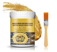 Allony Acrylic Gold Paint - Metallic Enamel With Brush for Metal, Furniture, Walls, Wood, Craft, Plastic, Fabric - 150g