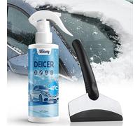 Allony Car Deicer Spray, 250ML Windscreen Deicer, Car de Icer Spray, Deicer Scraper, 2 in 1 Pre-Icer & De-Icer, Fast Ice Snow, Prevents Overnight Freezing, De-icer, Car de Icer Kit