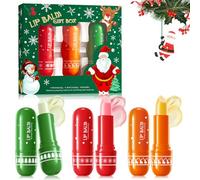 Allony Christmas Lip Balm Set, 3 PCS Lip Balm Christmas, lip balm Gift Sets for Women, Deep Exfoliation, Protect lip Skin, Gift for Friends and Family