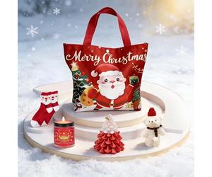 ALLONY Christmas Scented Candles for Women, Scented Candle, Massage Candle, Christmas Tree Candle, Natural Soy Wax, Aromatherapy Candles for Birthday, Christmas with Bear, Stocking and a Gift Bag