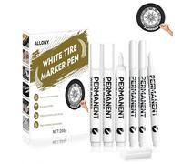 Allony Tire Paint Marker Pens, White Tyre Paint Pen, Waterproof, Suitable for Marking, Graffiti, etc. on Car Tires, 6 Pieces