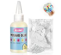 Allony Transparent Mosaic Adhesive, 100 ml, for Glass, Ceramic, Stone & Plastic, Weather Resistant, DIY Craft & Decorative Stones