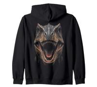 Allosaurus Face Dinosaur Wildlife Nature Dino Allosaurus Zip Hoodie