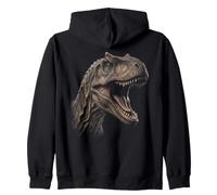 Allosaurus Face Dinosaur Wildlife Nature Dino Allosaurus Zip Hoodie