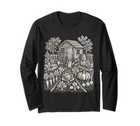 Allotment Garden Vegetables Folk Art Grow Your Own Long Sleeve T-Shirt