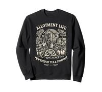 Allotment Life Powered by Tea Compost Gardening Gardener Sweatshirt