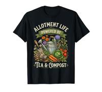 Allotment Life Powered By Tea & Compost Gardening T-Shirt