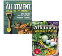 Allotment Month By Month By Alan Buckingham & RHS Allotment Handbook & Planner By The Royal Horticultural Society 2 Books Collection Set