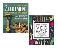 Allotment Month By Month By Alan Buckingham & RHS Step-by-Step Veg Patch By Lucy Chamberlain 2 Books Collection Set