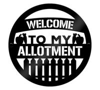 Allotment Welcome Sign Vegetable Patch Plot Plaque 23x23 / 35x35cm Wall Fence Mounted Gardening Sign For Gardener Outdoor Garden Decor Plaques (Large - 35x35cm)