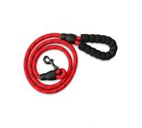 ALLOUTDOOR Rope Dog Lead with Soft Padded Handle - Reflective Rock Climbing Rope Lead for Small and Medium Dogs 135 cm 1.3 cm (Red)