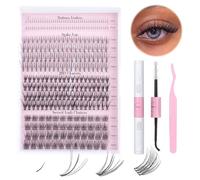 ALLOVE Eyelash Bundle Kit, Single Eyelashes, Multiple Types, Mixed DIY Eyelash Extensions Kit with Underlashes, 7D Spike Fans, 20D Cluster Eyelashes, Fluffy Eyelash Bundles for Home Use