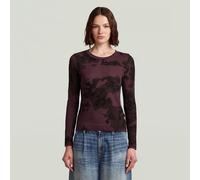 Allover Print Slim T-Shirt - Multi color - Women XS
