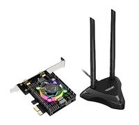 Allowish 3000Mbps WiFi 6 Card Adapter Bluetooth 5.1 Dual Band 2.4G/5G With Heatsink & RGB Fan And Antenna Base Intel AX200 Chipset