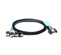 Allowish Internal PCIE Slimline Mini SAS MCIO SFF-8654 4I 38P to 4X SATA 90 degree Hard Drive Cable (0.5m)