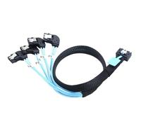 Allowish Internal PCIE Slimline Mini SAS MCIO SFF-8654 4I 38P to 4X SATA left angle Hard Drive Cable (0.5m)