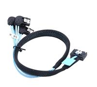 Allowish Internal PCIE Slimline Mini SAS MCIO SFF-8654 4I 38P to 4X SATA right angle Hard Drive Cable (0.5m)