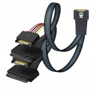 Allowish PCI-E Slimline SAS All inclusive scoop-proof SFF-8654 8i to 2X SFF-8639 U.2 U2 with 15P SATA power NVME SSD Cable (0.8m)
